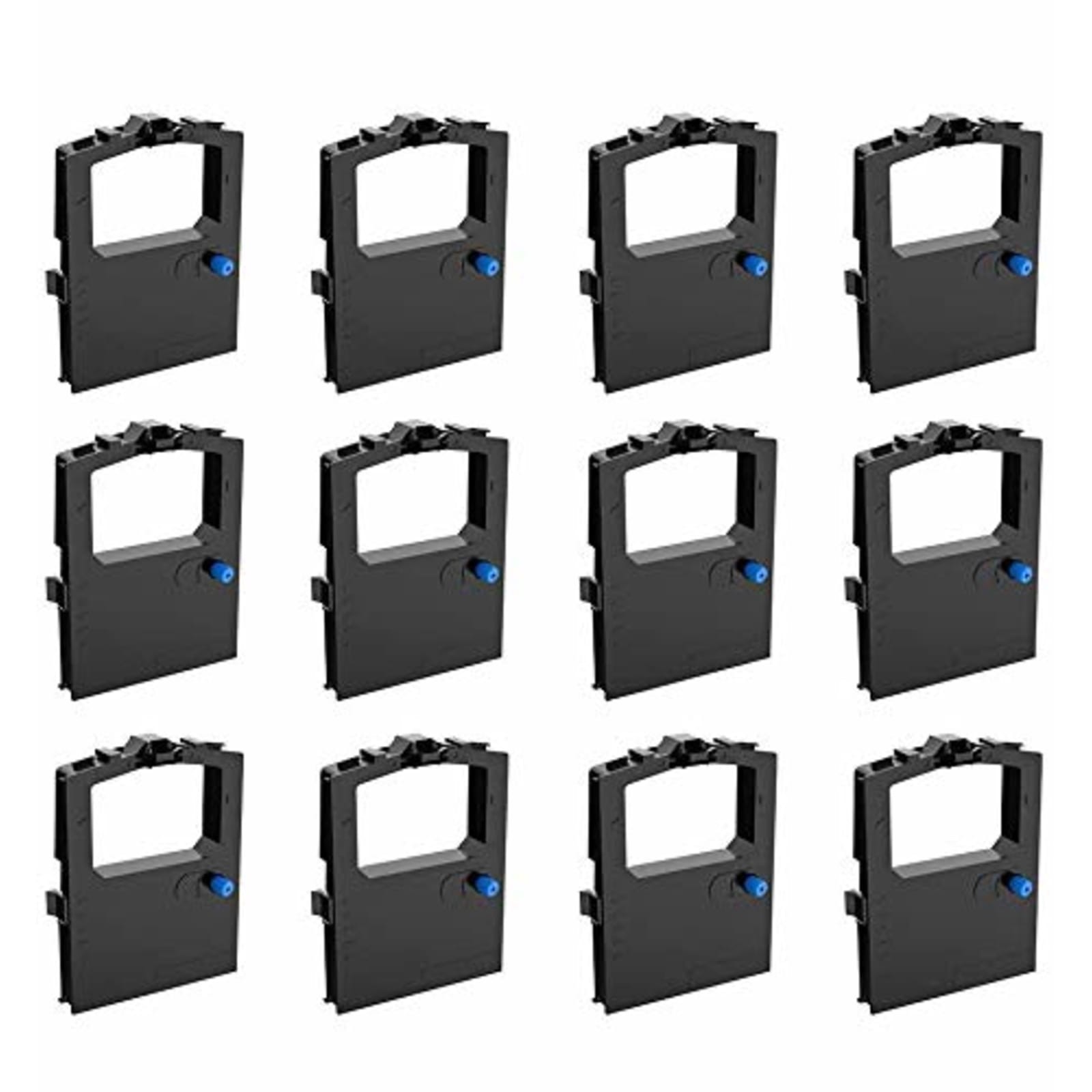 12 Pack Black Printer Ribbons for Okidata 52102001 52104001 ML320 321