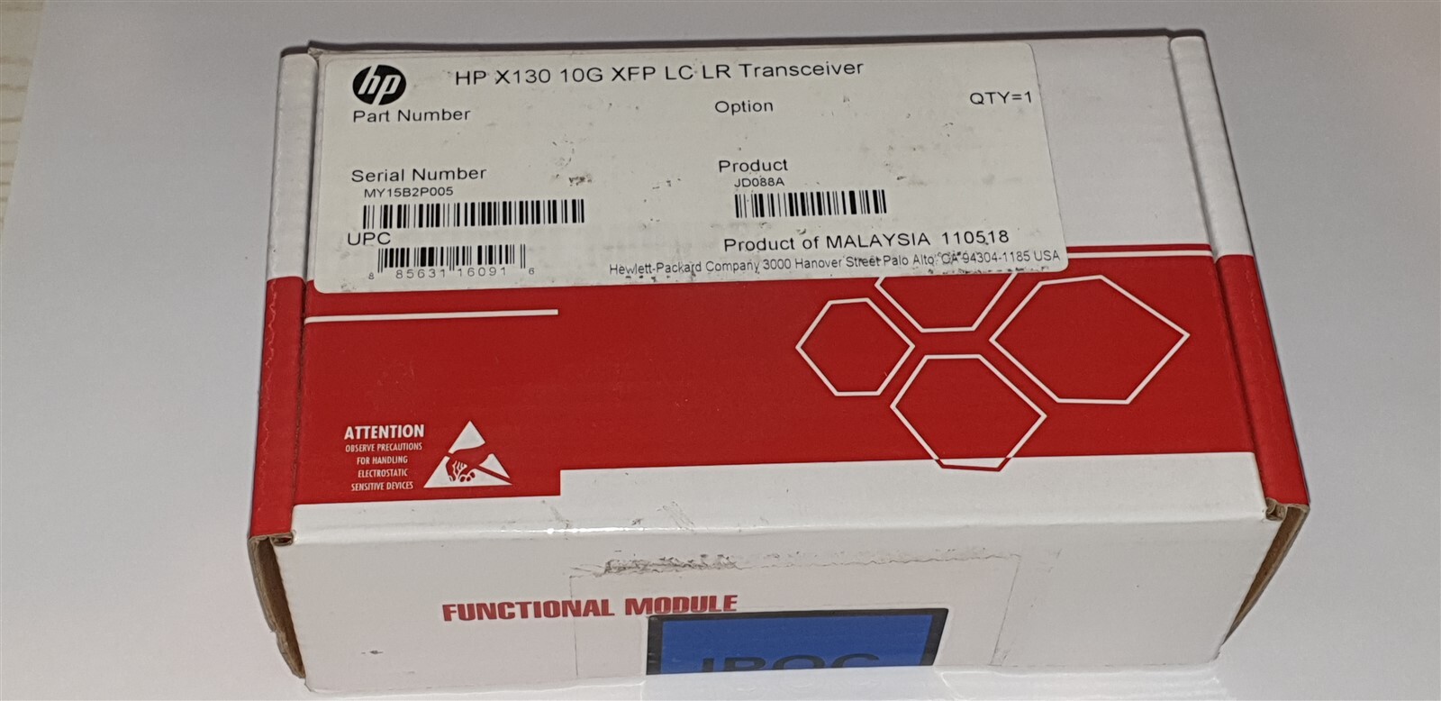 New Genuine HP X130 10G XFP LC LR Transceiver JD088A 0231A04G 10GBASE-LR 10Km