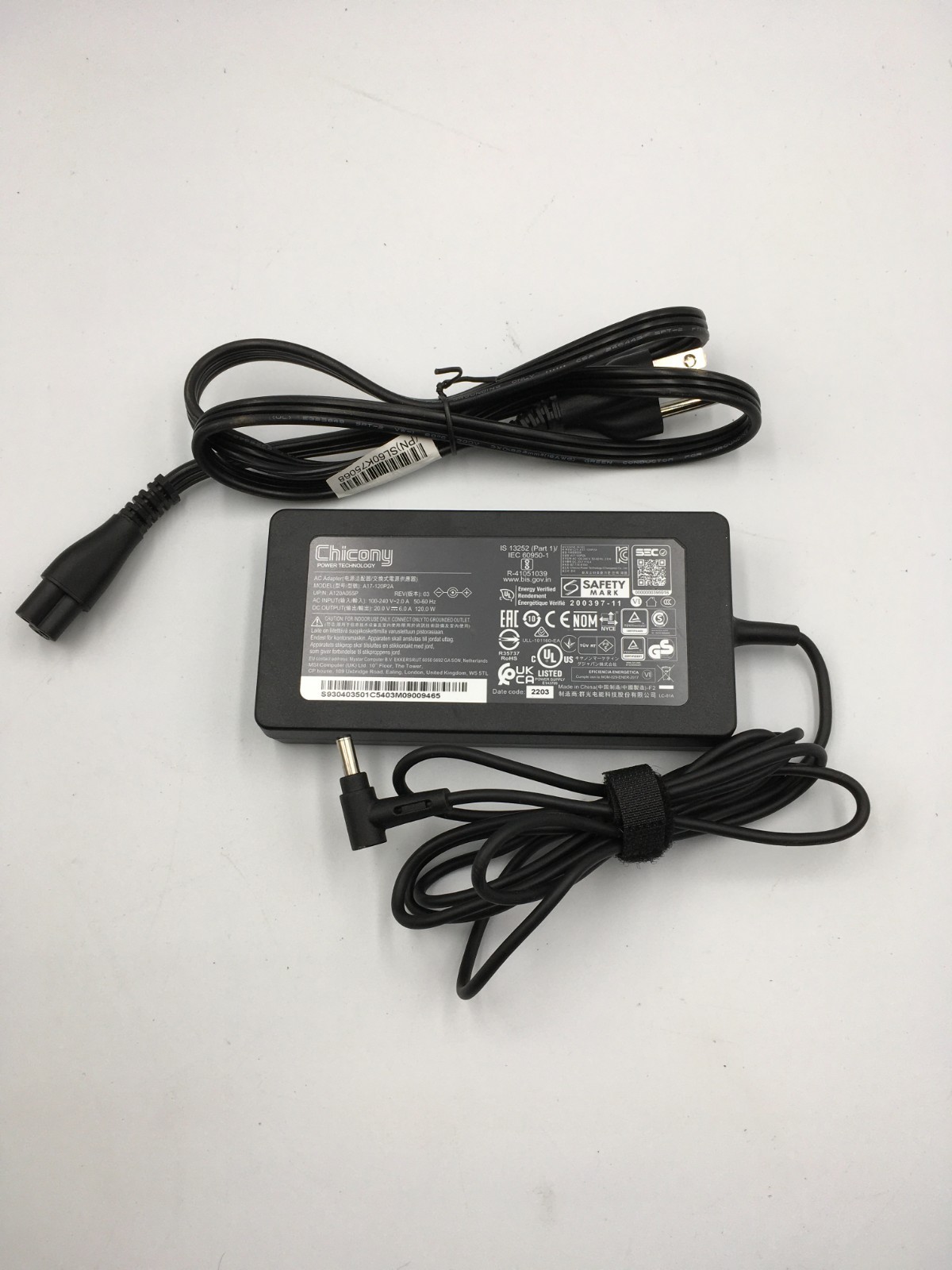 Chicony 120W 20V 6A 4.5mm A17-120P2A AC Adapter Charger for MSI SHIPS FAST RS
