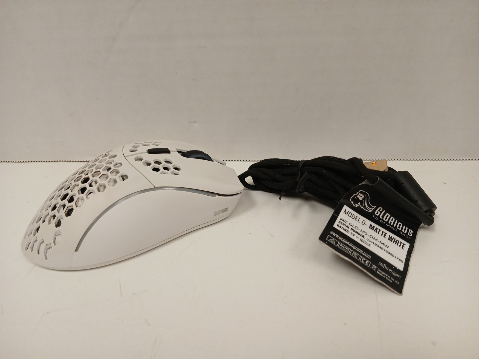 Glorious Model D- Wired Gaming Mouse, White - NO BOX