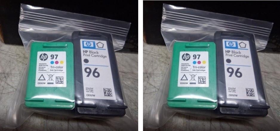 Set 4 Genuine HP 96 Black & 97 Color Inkjet Cartridges Seal Intact NO BOX NO BAG