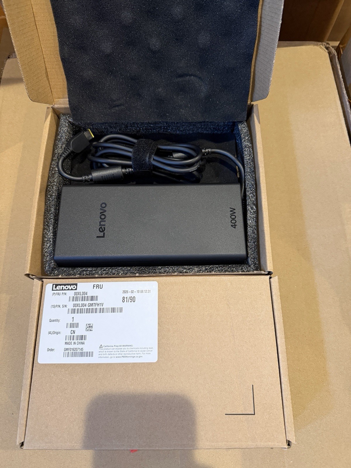 Open Box New OEM Lenovo 400W Original Slim Charger AC Adapter A400A003P-LN01-02