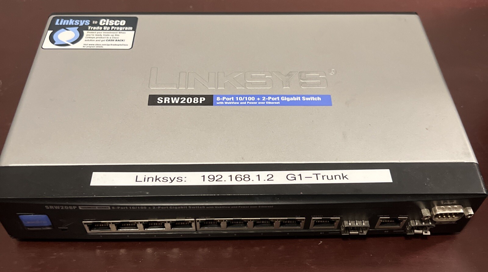 LINKSYS SRW208P ethernet SWITCH SMALL BUSINESS For Parts