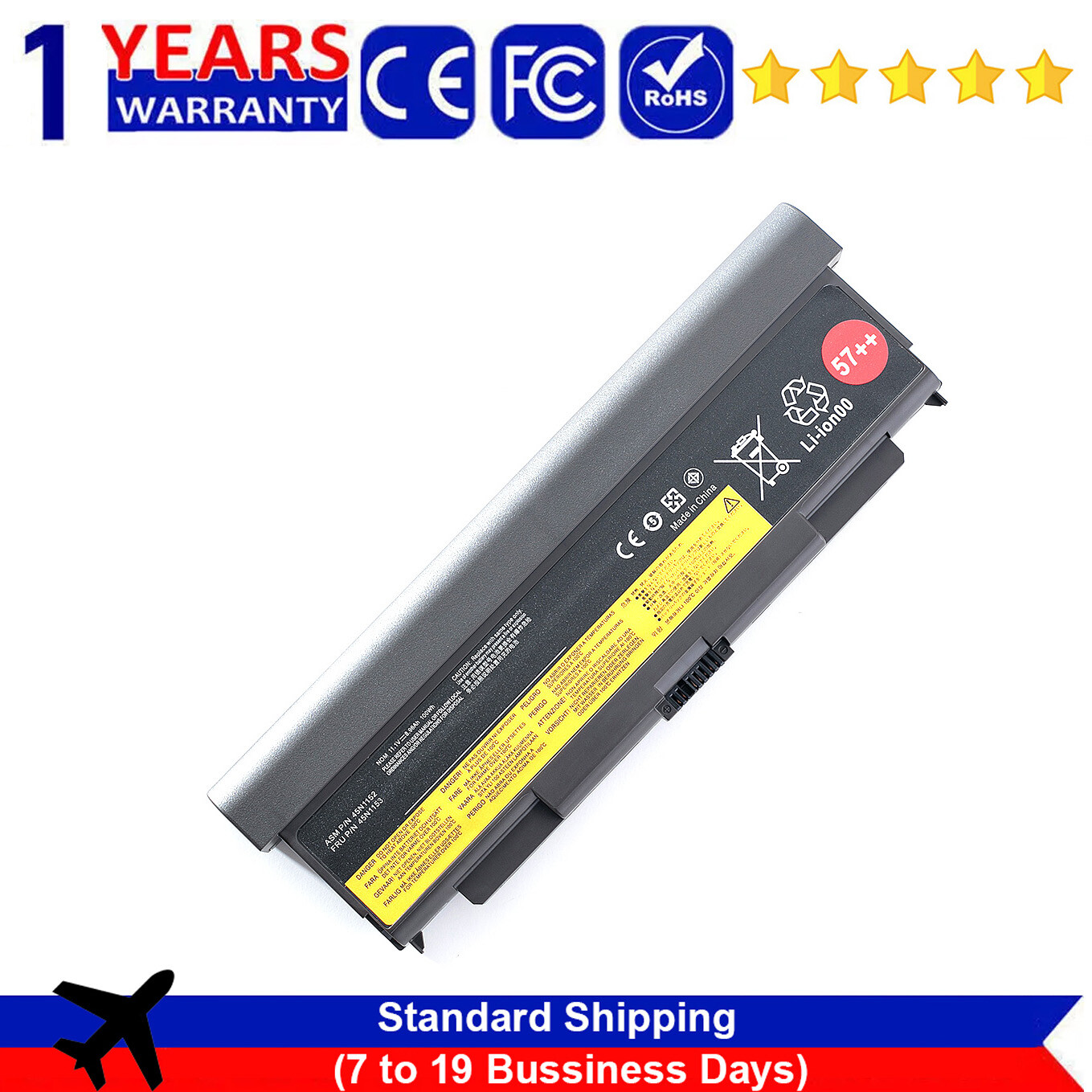 9 Cell 57++ Laptop Battery For Lenovo Thinkpad T440P T540P W540 W541 L440 L540