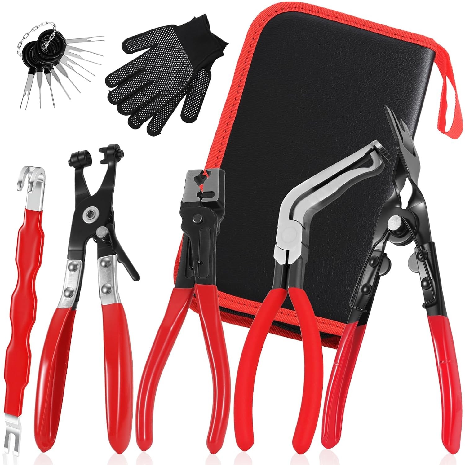 7PCS Electrical Disconnect Pliers Set with Storage Bag & Gloves, Electrical