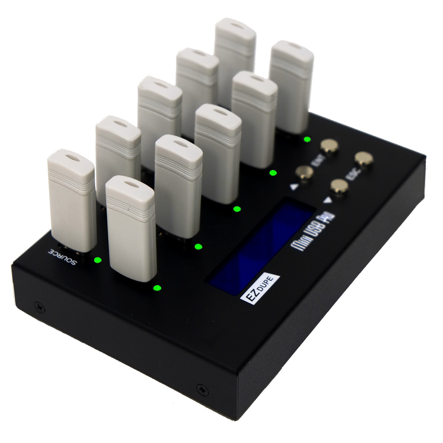 EZ Dupe 1 to 9 USB Duplicator - Flash Media Pro Copier Cloner & Eraser 45MB/Sec