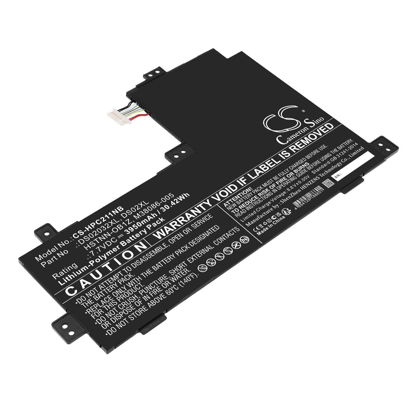 BATTERIE 3950mAh Type DS02XL HSTNN-OB1Z Pour HP Chromebook x2 11 3G0N5UA 518S9PA