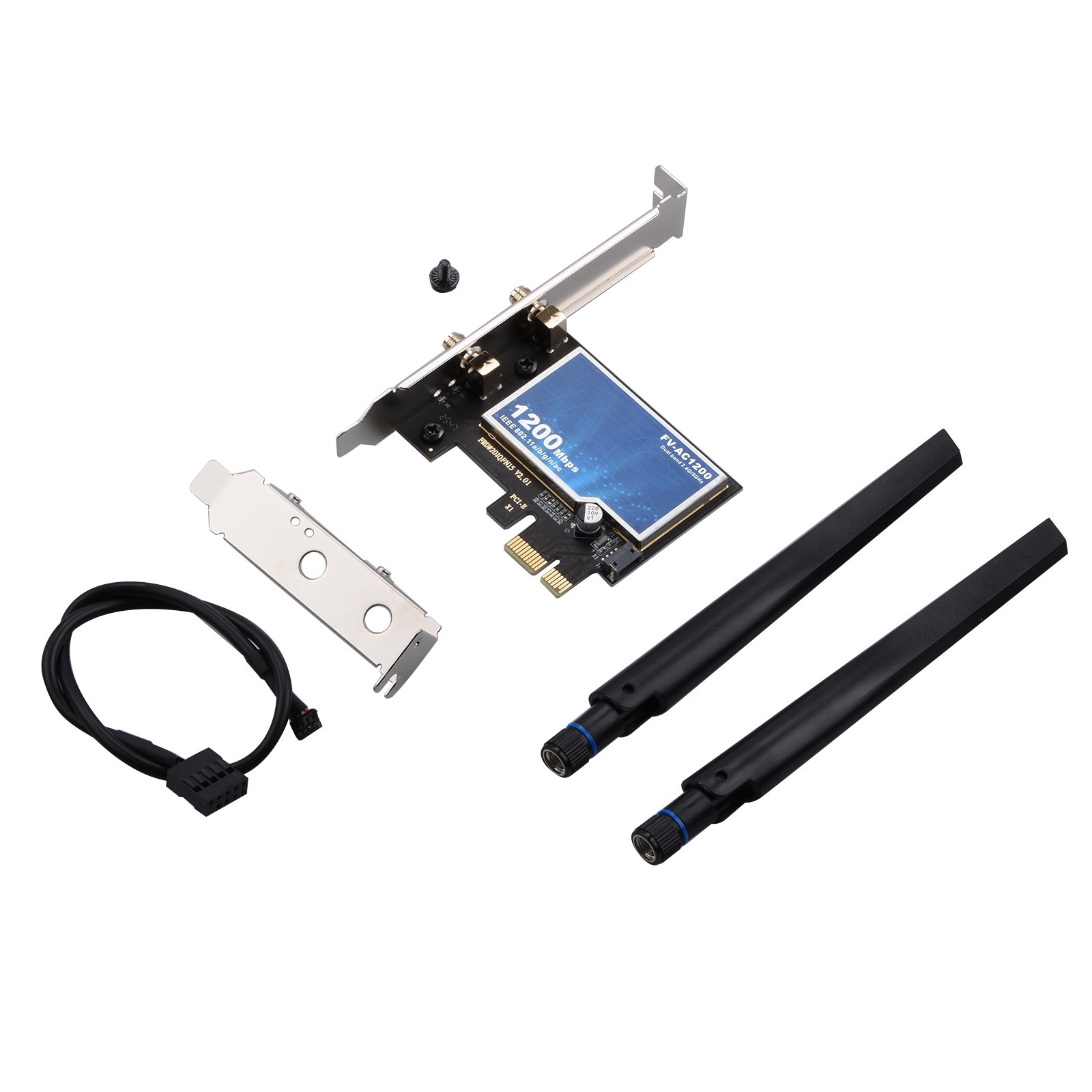AC1200 Dual Band PCIe Card FV-AC1200 867Mbps+300Mbps BT4.0 Compatible Win7-11