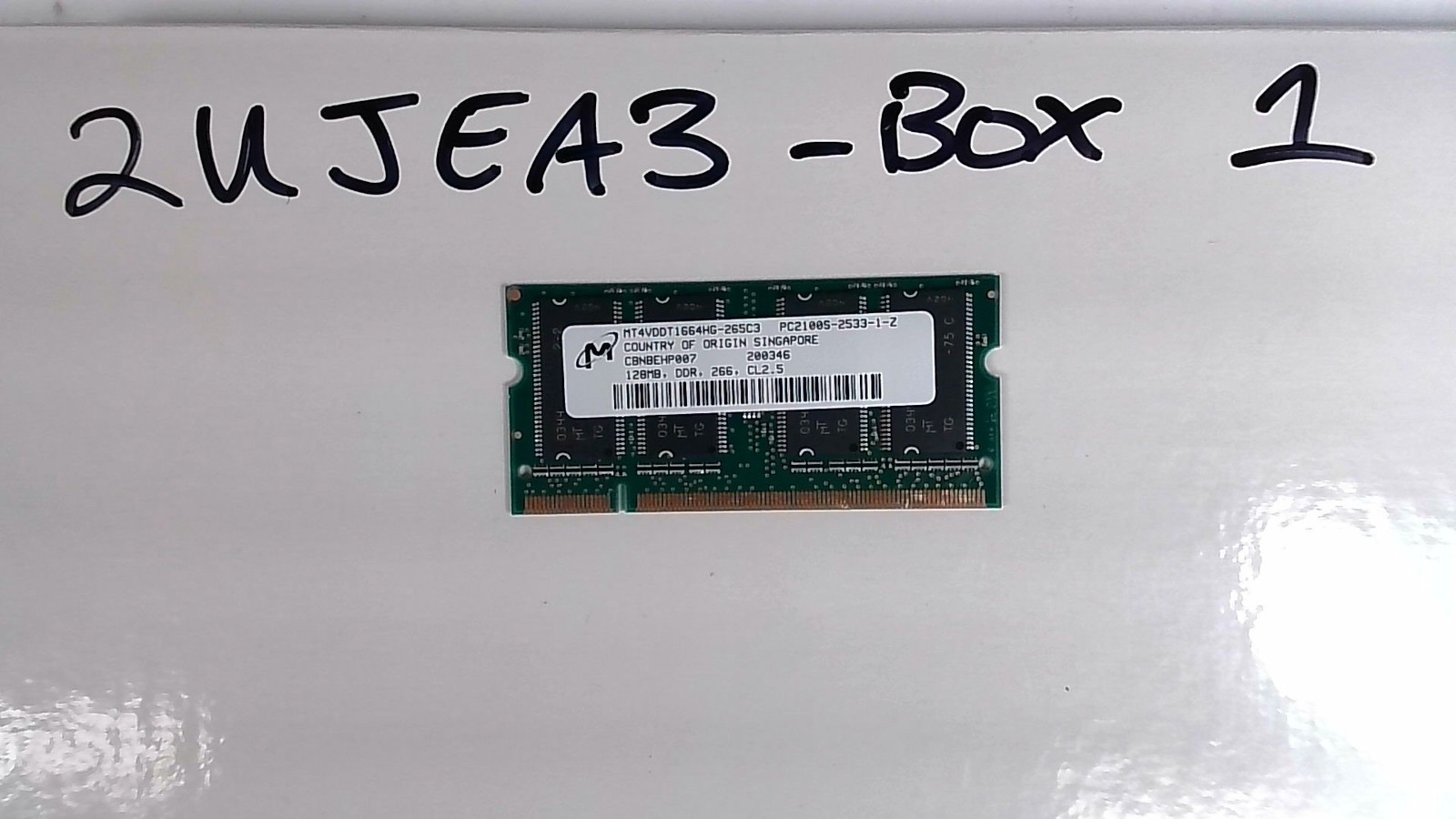 Micron 128MB SODIMM 200-Pin DDR PC2100S 266MHz CL2.5 Memory Module