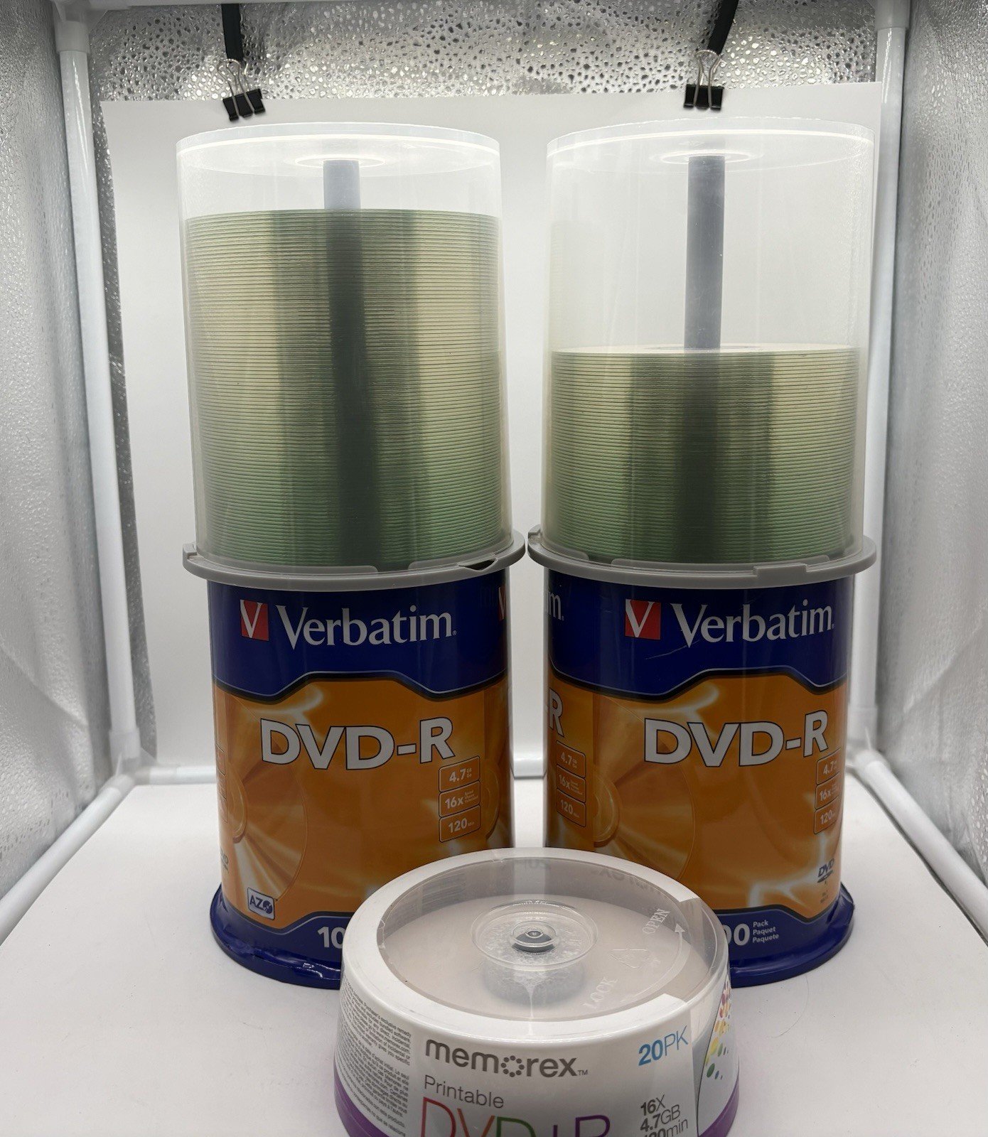 Approx 400 Total Blank DVD-R Lot 16x 4.7GB 120min Verbatim Memorex Open Box