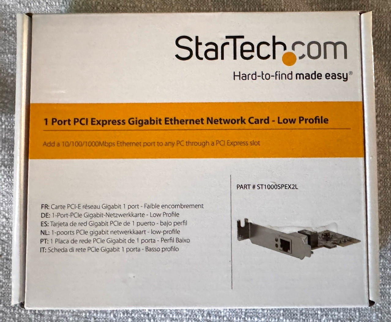 StarTech.com ST1000SPEX2L PCIe 1-Port Gigabit RJ-45 Ethernet Card Low Profile