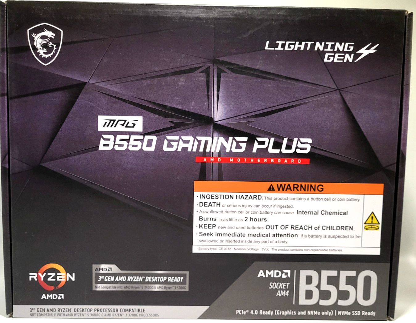MSI MPG B550 GAMING PLUS AM4 DDR4 USB 3.0 ATX AMD Motherboard *NEW*