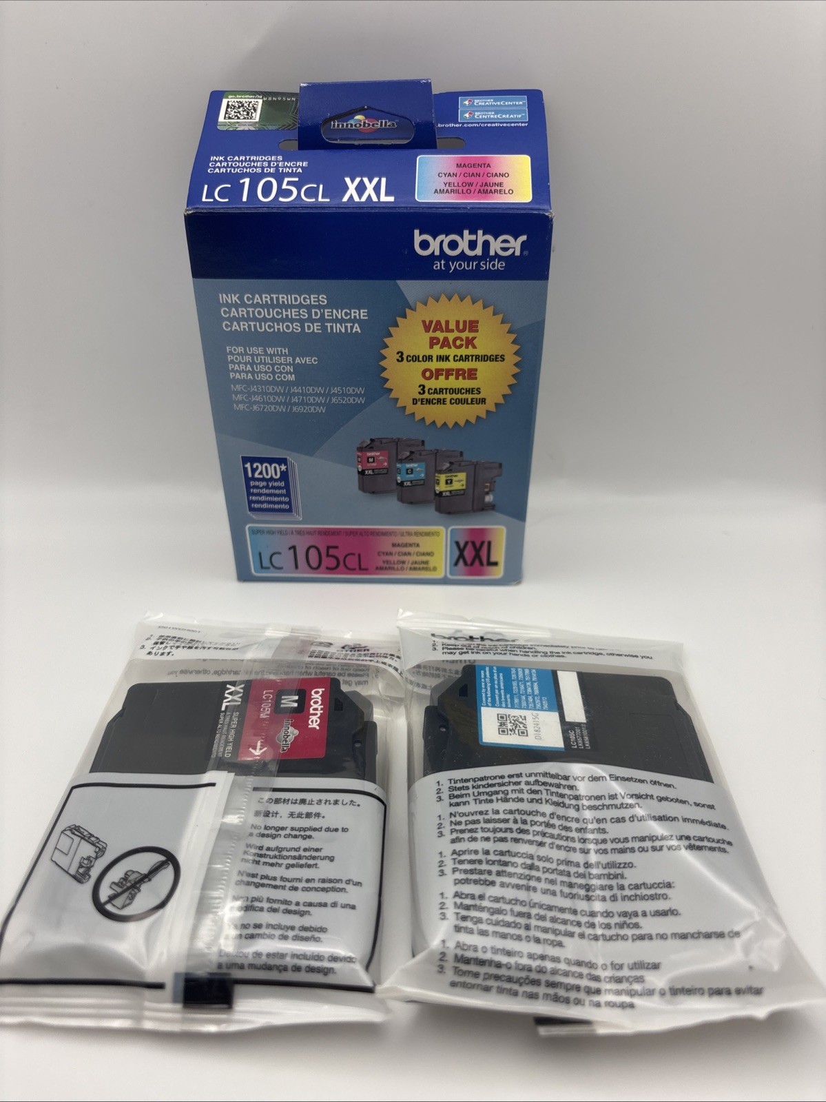 Open Box LC105CL XXL color BROTHER ink printer MFC Exp 2027 | NO YELLOW CARTRIDG