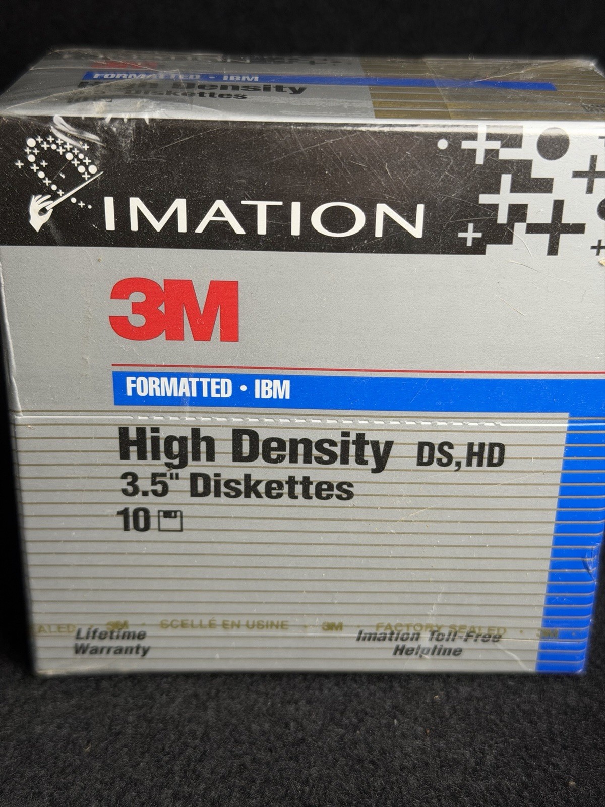 3M Imation 3.5" Diskettes 10 IBM Formatted DS HD Floppy Disk NOS 1996 SEALED NEW