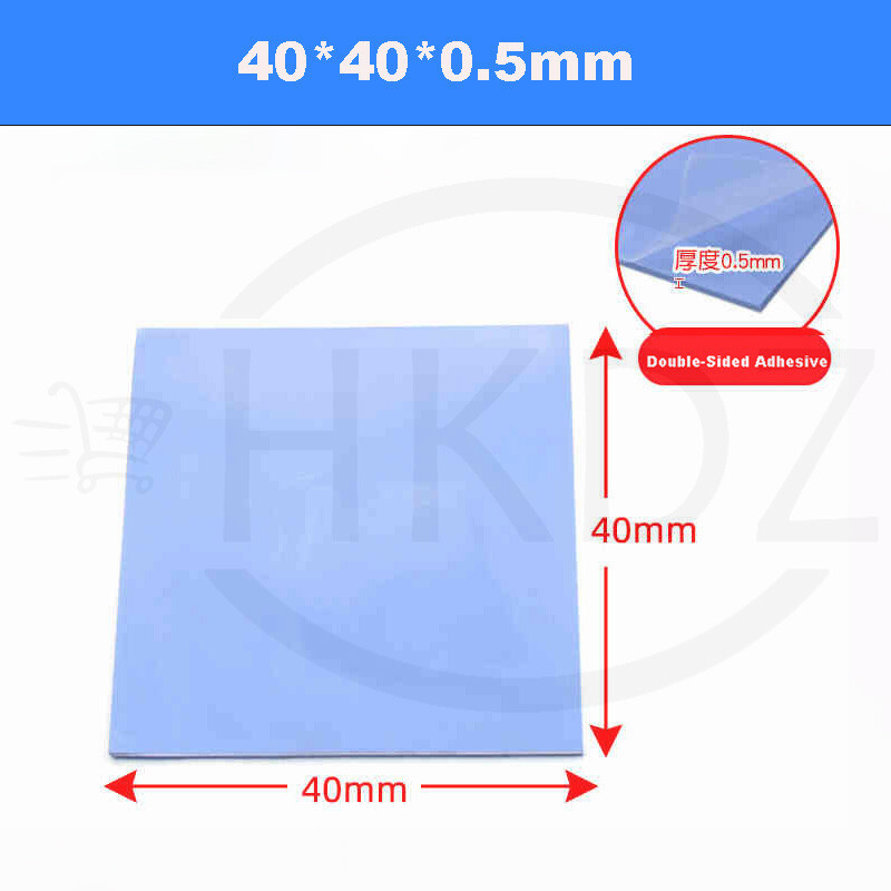 GPU CPU Heatsink Cooling Thermal Conductive Blue Silicone Pads Thickness 0.5-3mm