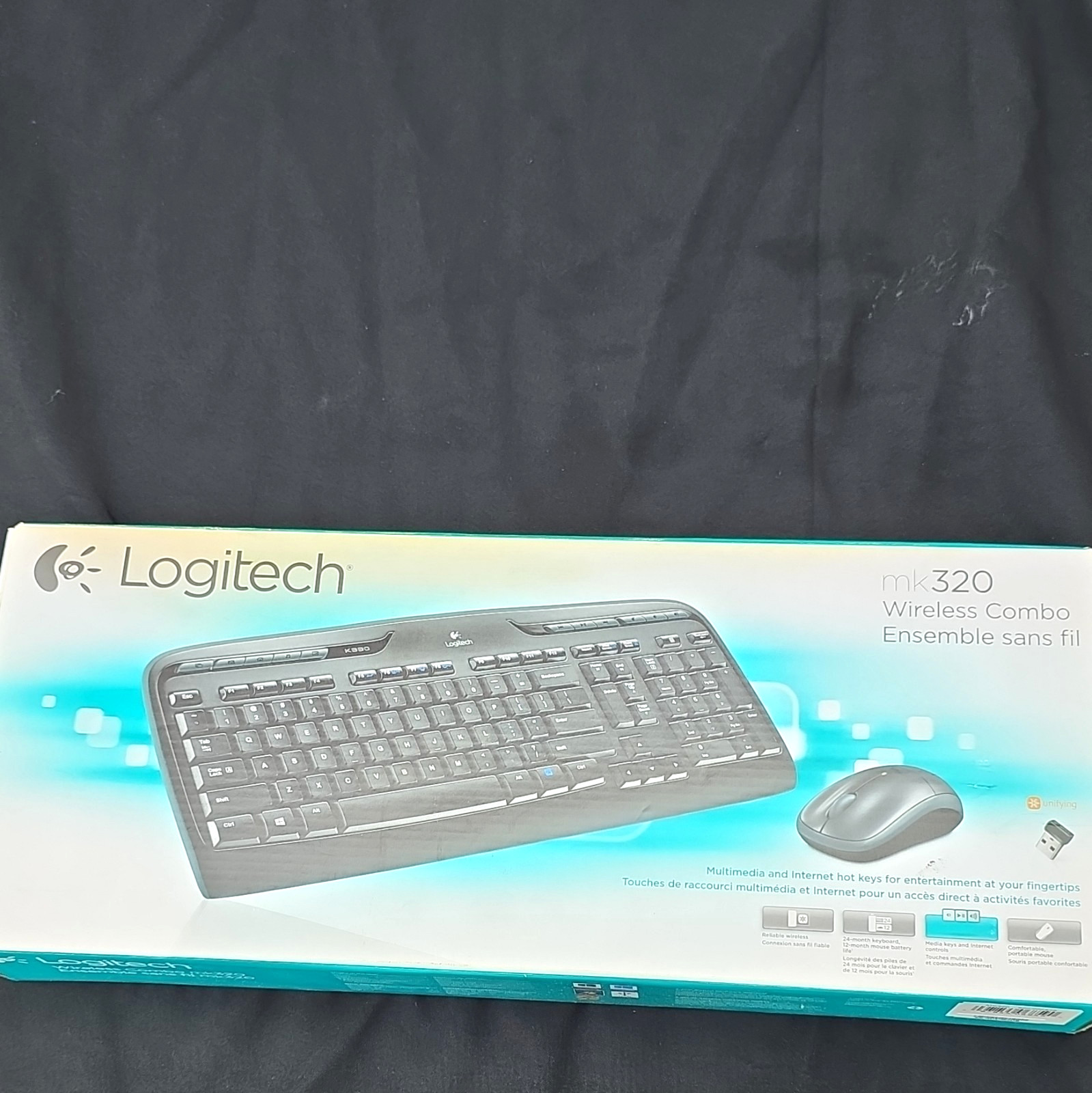 Logitech MK320 Wireless Keyboard & Mouse Combo Black Media/Internet Keys