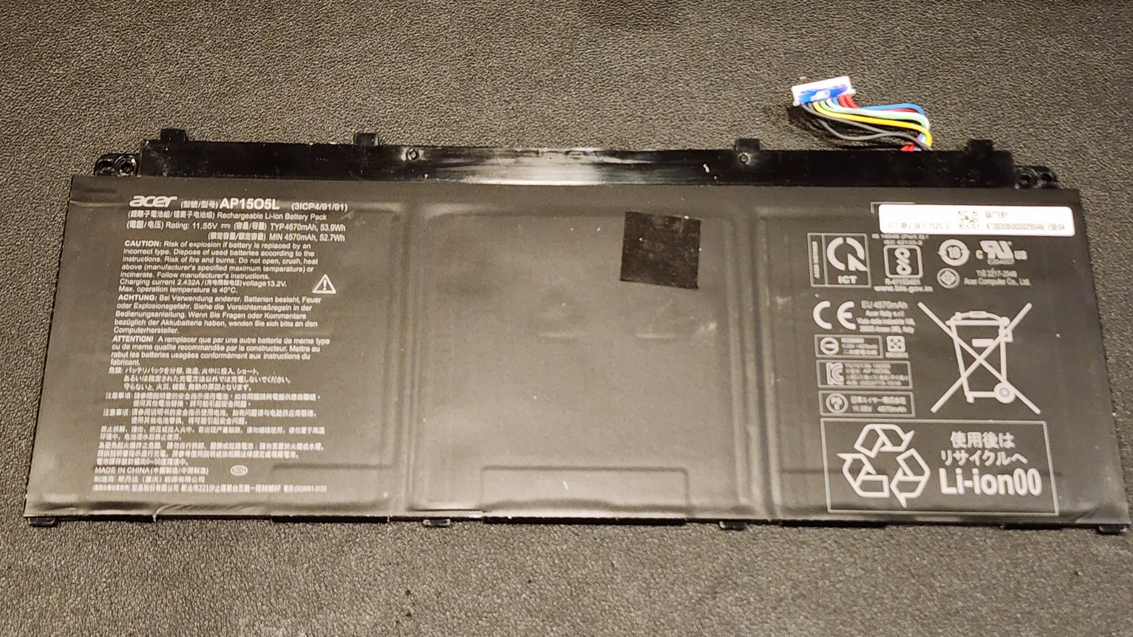 10x Lot Genuine Acer Chromebook R13 13.3” CB5-312T-K5X4 Battery AP15O5L