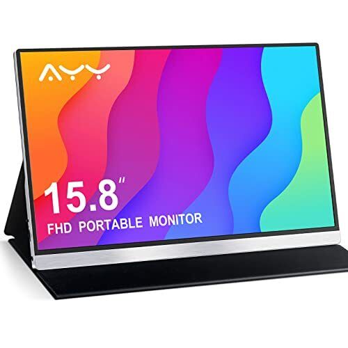 Portable Monitor 15.8 Inch FHD 1080P Portable External Second Monitor HDMI Tr...
