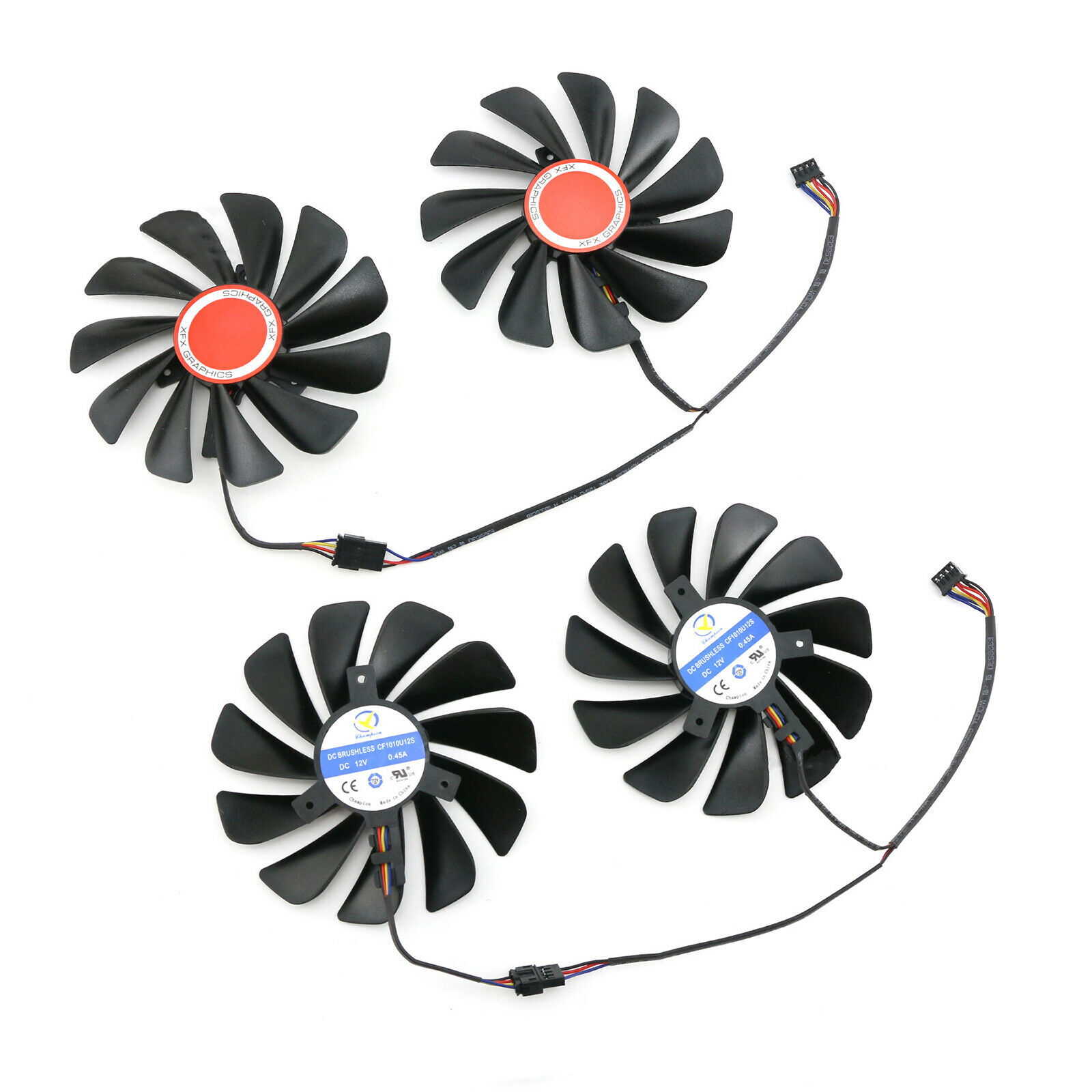 CF1010U12S 95mm Pair Fans For AMD Radeon XFX 580 RX580 RX590 Vega Dual 