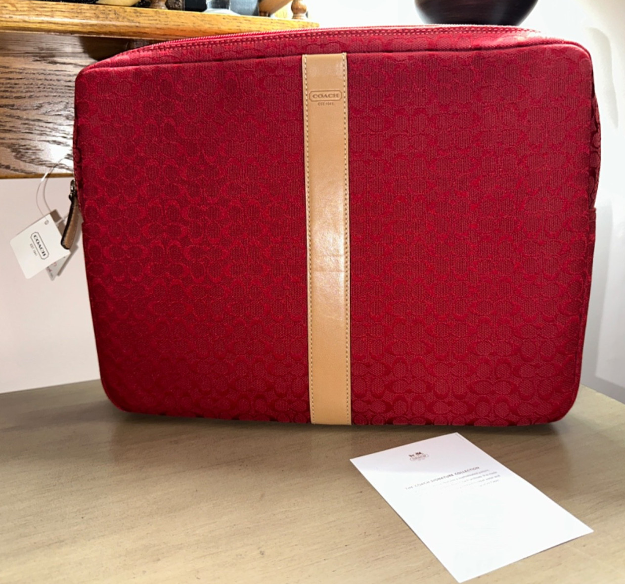 NWT Y2K COACH Voyager Signature Computer Sleeve case Red 70186