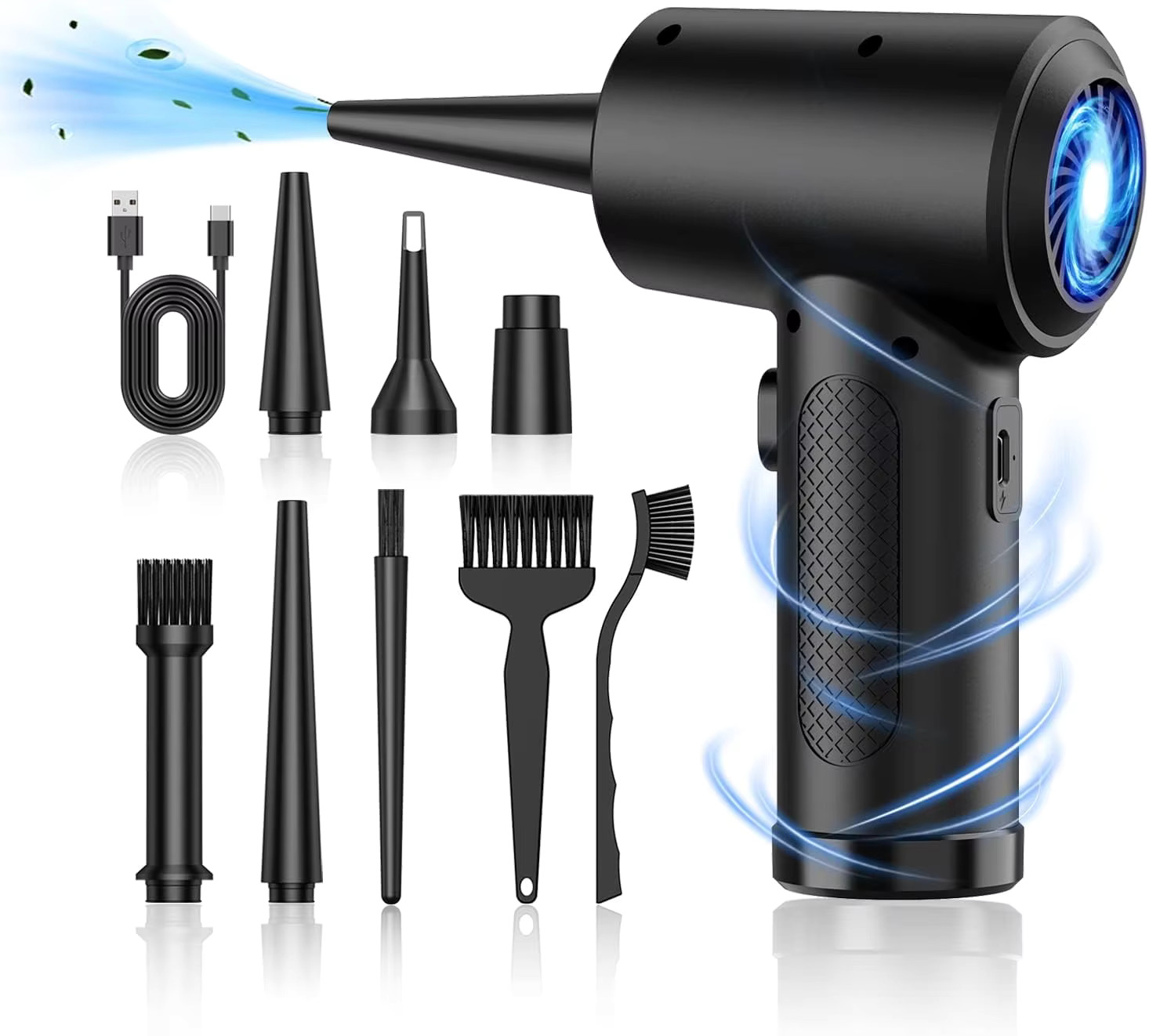 Compressed Electric Air Duster Portable Air Blower 51000RPM with LED Light Wirel