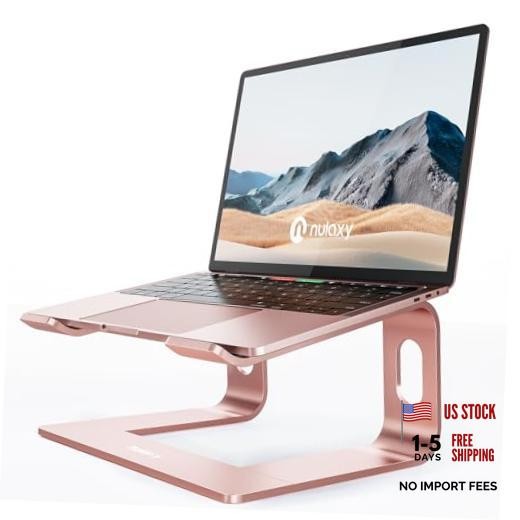 Full Aluminum Laptop Stand, Stable Support to 22 lbs, Rose Gold D-Rose Gold