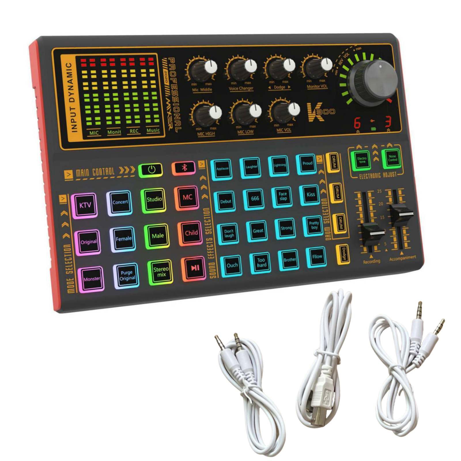 1set K300 Sound Card High Quality Recording Equipment For Live Broadcasts