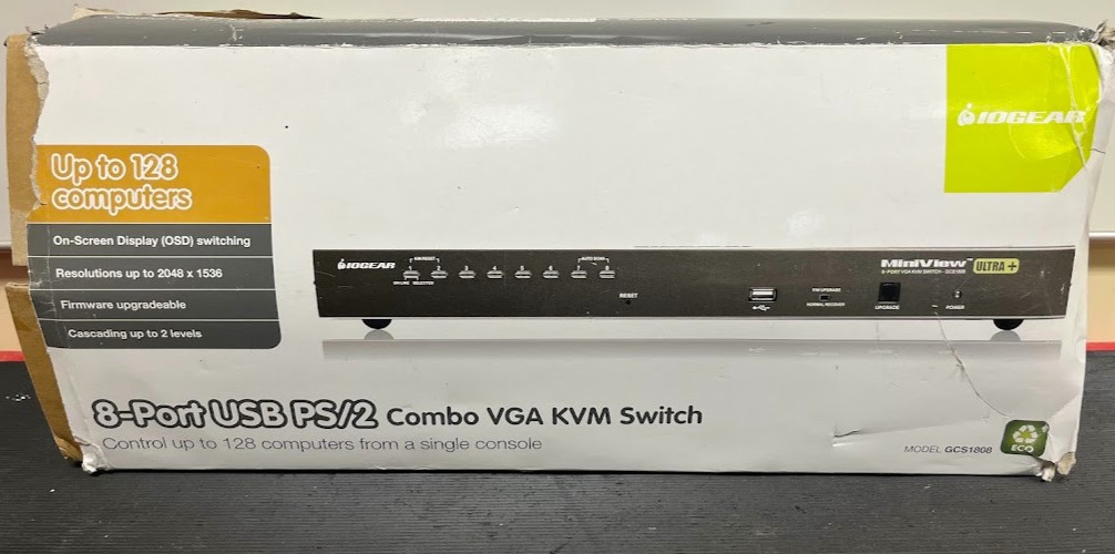 IOGEAR GCS1808 8-Port USB / PS/2 Combo KVM Switch with Cables