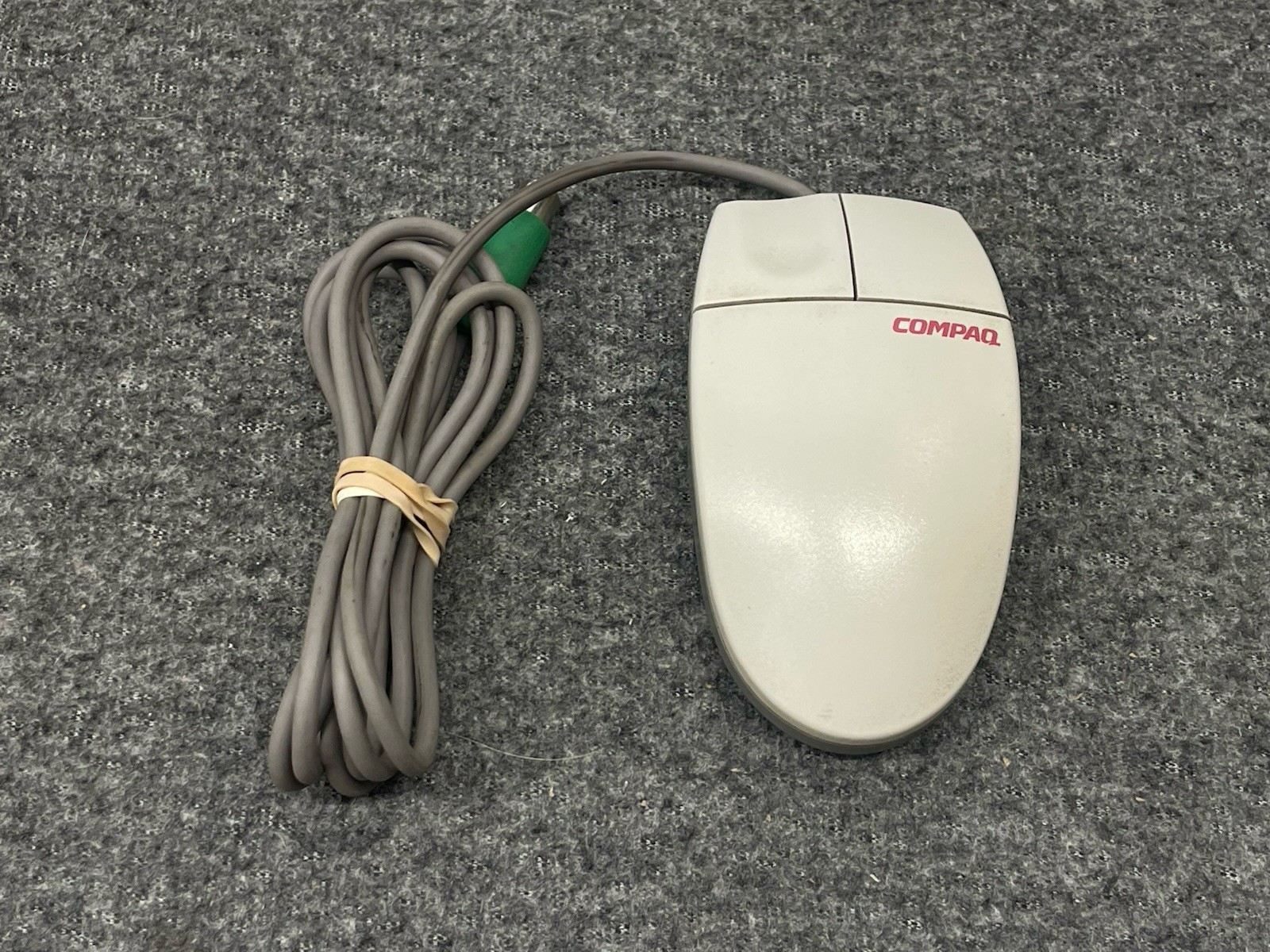 Vintage Compaq PS/2 Ball Mouse M-S34-6MD Retro PC Beige 90s Computer