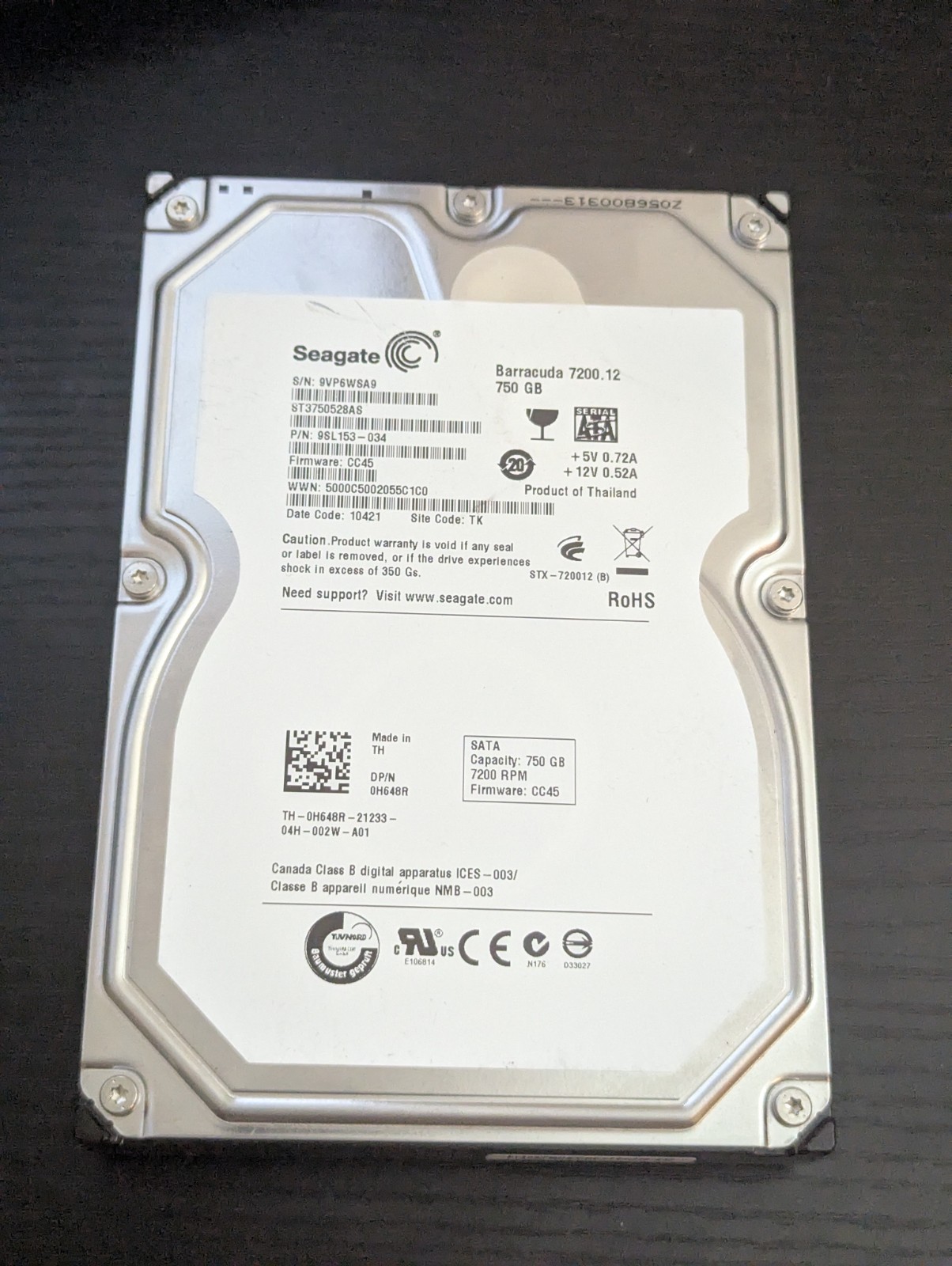 Seagate Barracuda 750GB ST3750528AS 3.5" SATA Internal HDD FREE S/H