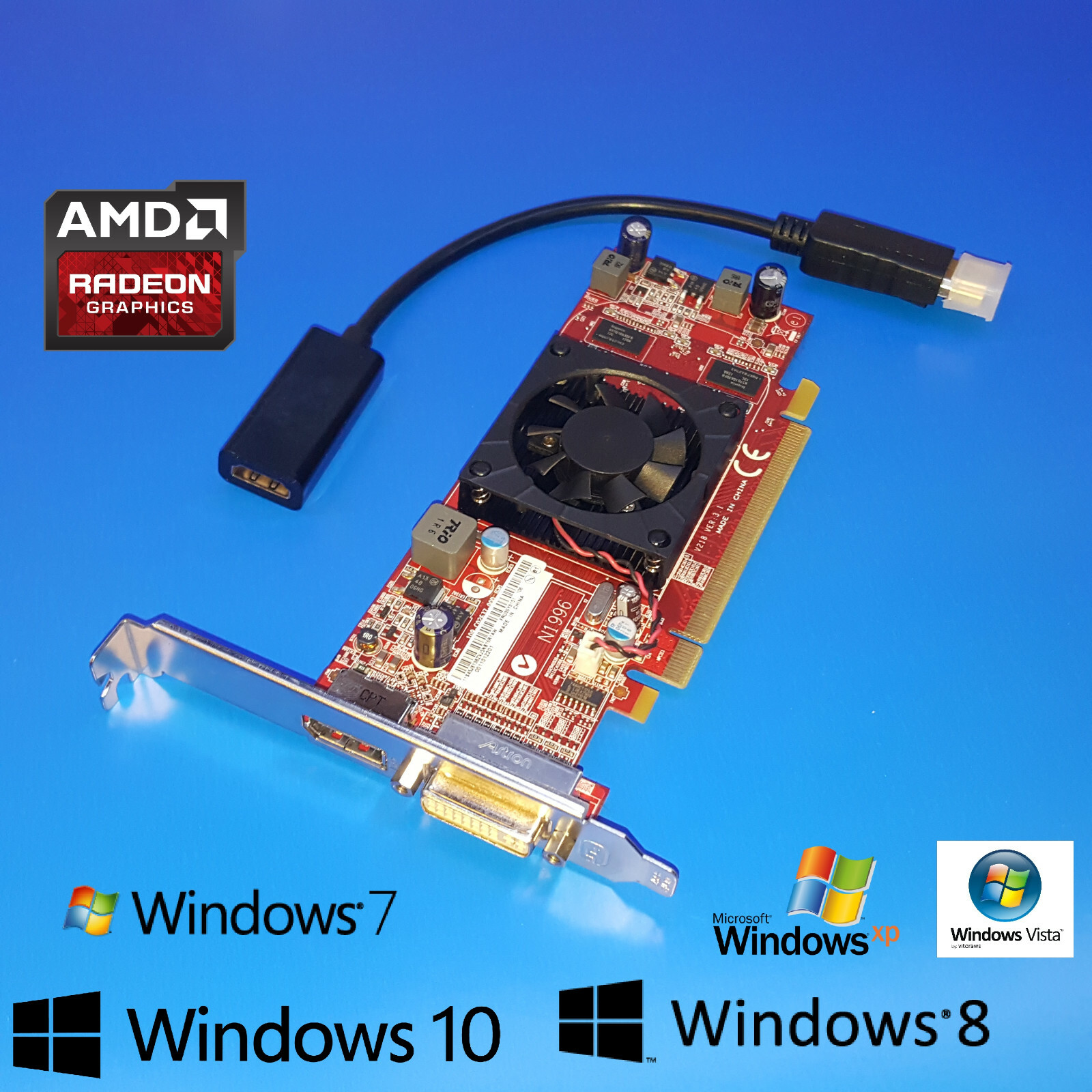 Windows 10 eMachines ET1831 ET1850 T1330 T1331 T1830 Video Card + HDMI CABLE