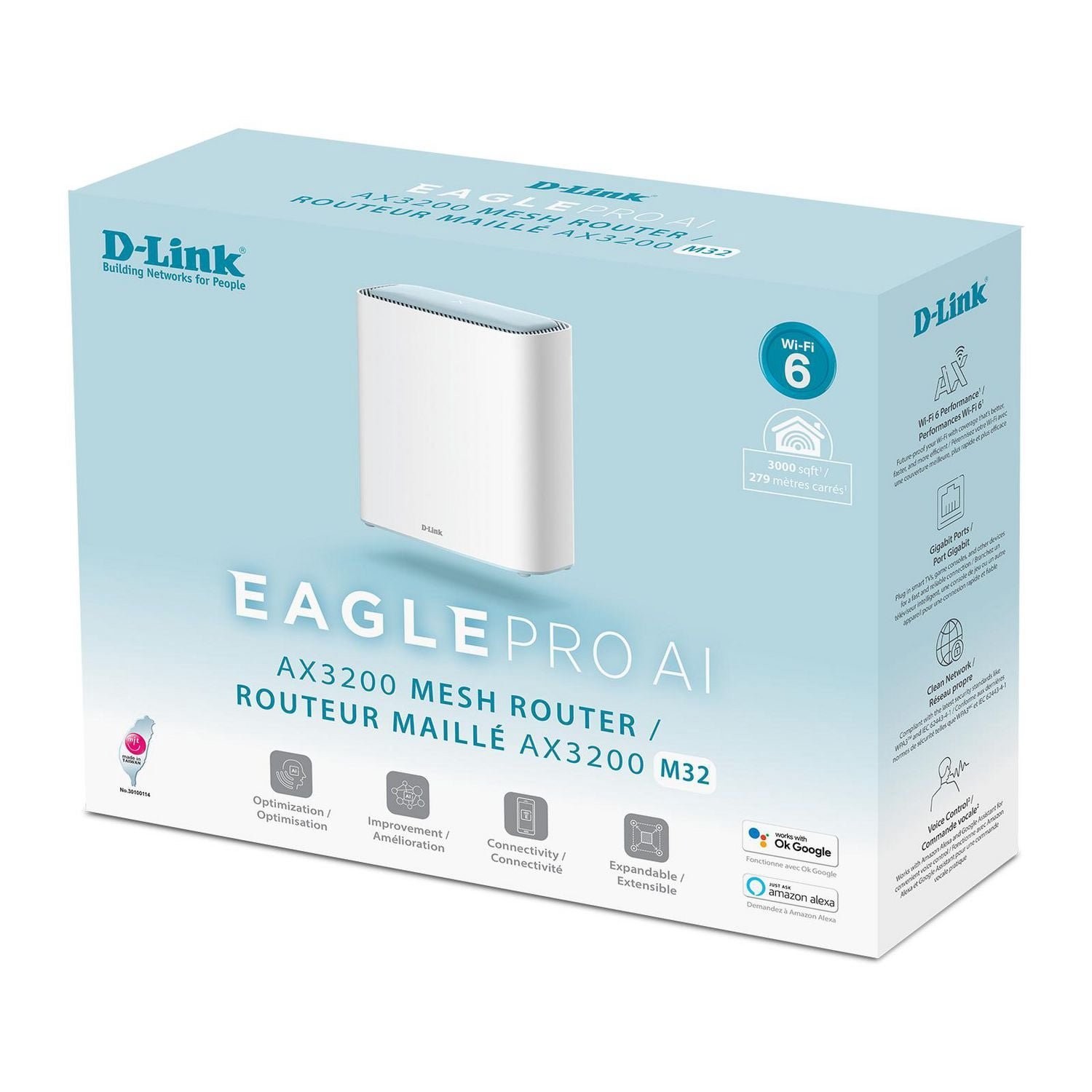 D-Link Eagle Pro AI AX3200 Mesh WiFi 6 System M32 *BRAND NEW SEALED*