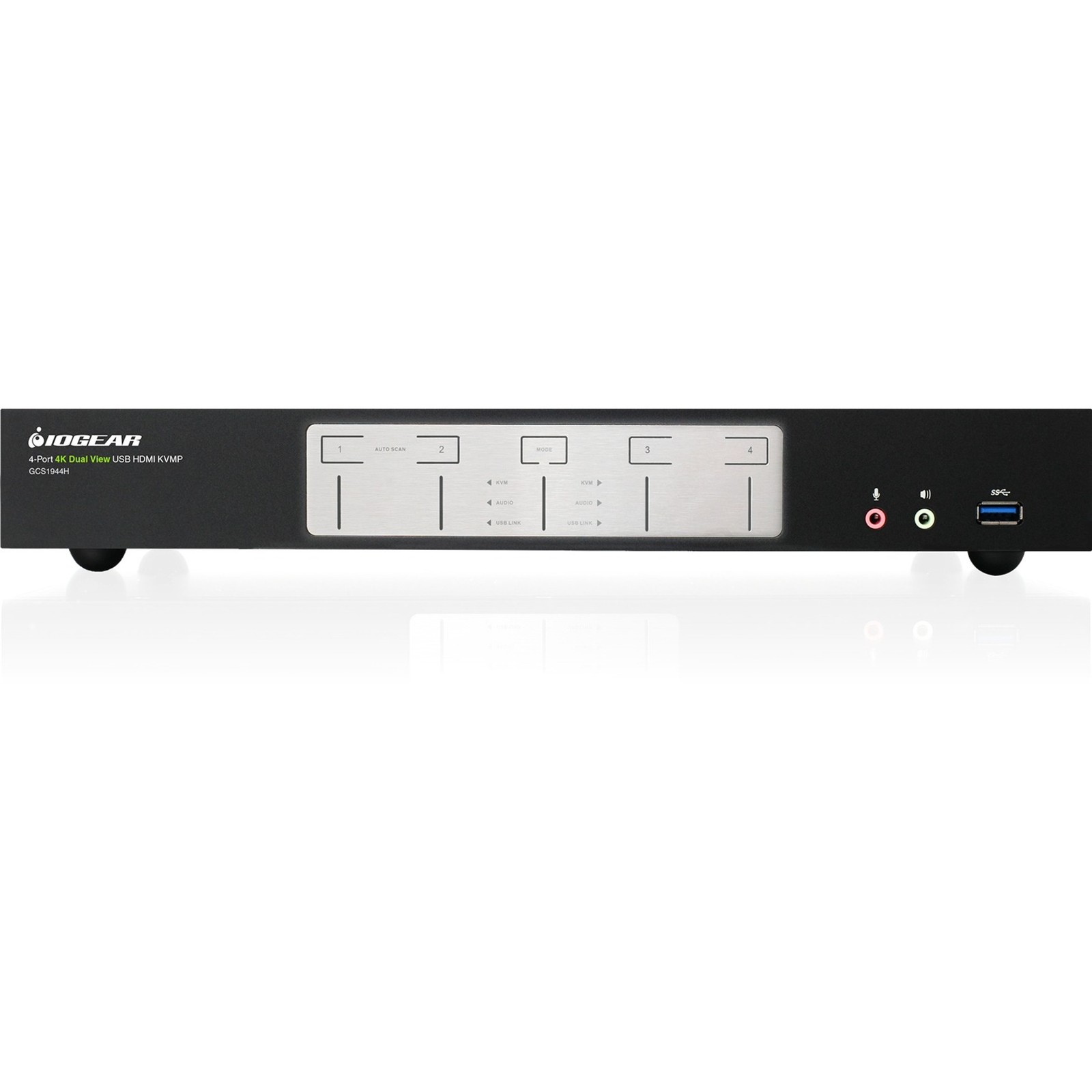 IOGEAR 4-Port 4K Dual View KVMP Switch with HDMI Connection, USB 3.0 Hub and