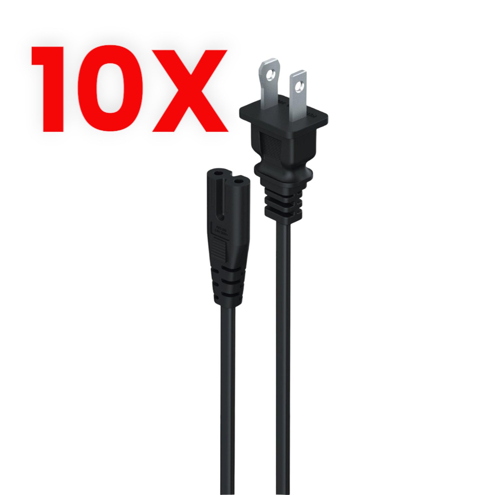 Lot 1-100 US 2 Prong 2Pin AC Power Cord Cable Charge Adapter for PC Laptop PS3