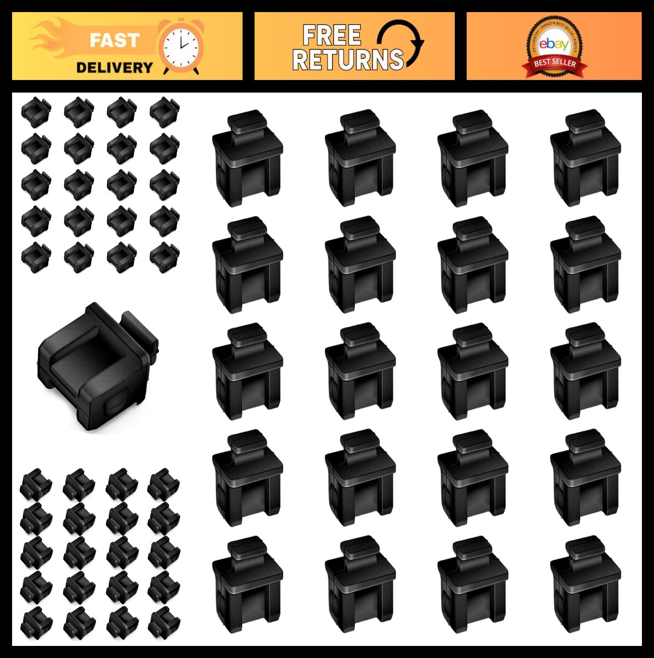 20pcs Silicone Dust Covers for SFP SFP+ XFP Network Switch Open Slot Caps