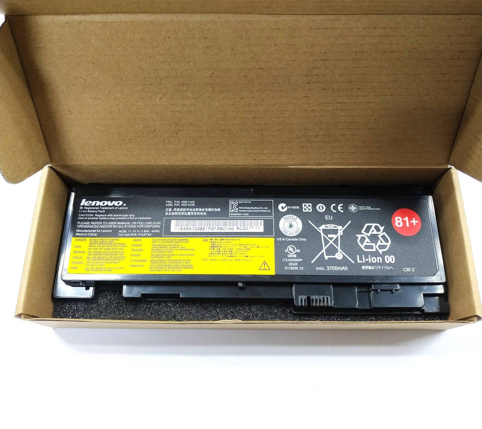 Genuine T430s 81+ Battery For Lenovo ThinkPad T430si T420s-4171 45N1036 45N1037