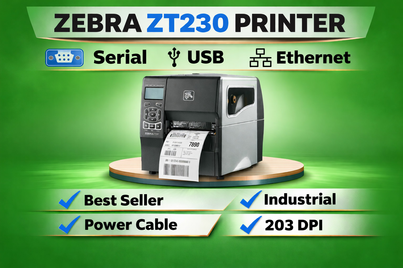 *ZASP* Zebra ZT230 203dpi Label ThermalTranfer Printer ZT23042-T01200FZ Barcode