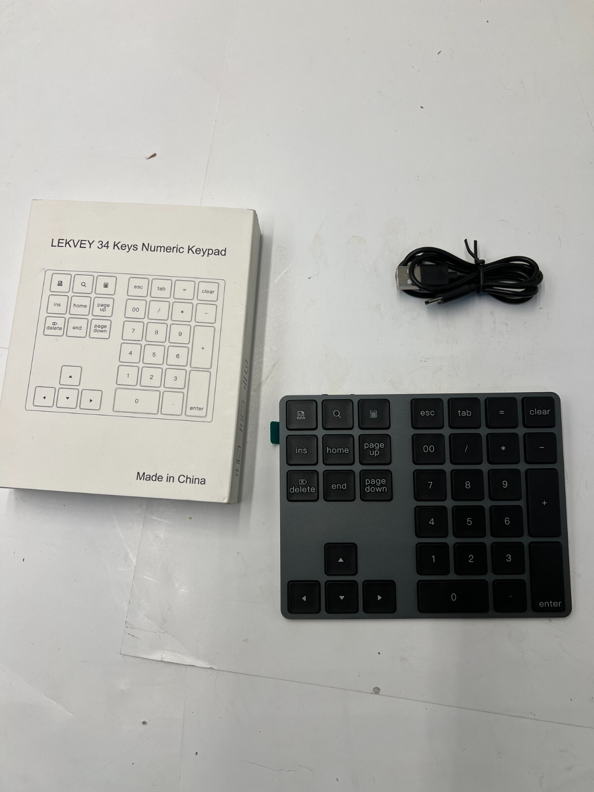 (LOT OF 6) Lekvey 34-Key Bluetooth Wireless Rechargeable Number Pads