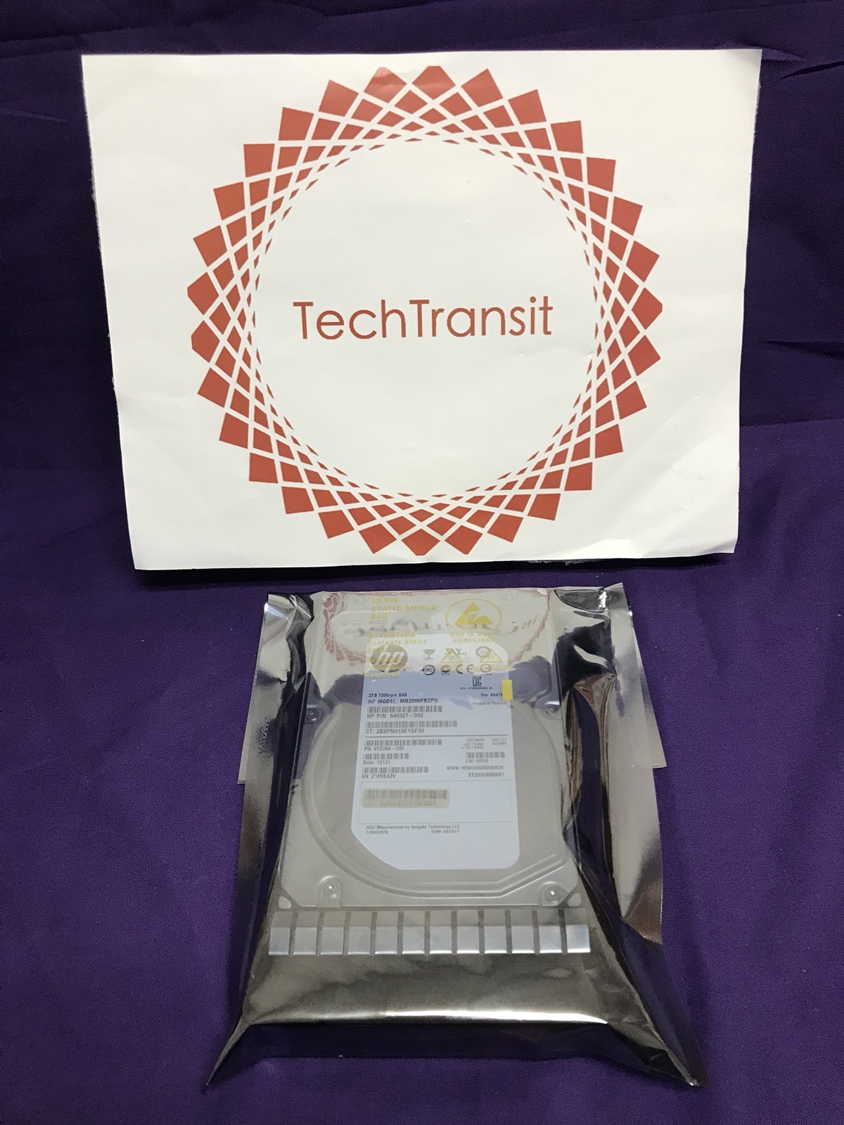 HP 649327-002 MB2000FBZPN 2TB 7.2K 3.5" SAS Hard Drive 508010-001