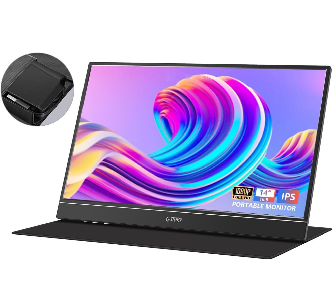 G-STORY Portable Monitor 14 Inch FHD 1080P IPS USB-C,USB-A Laptop Monitor