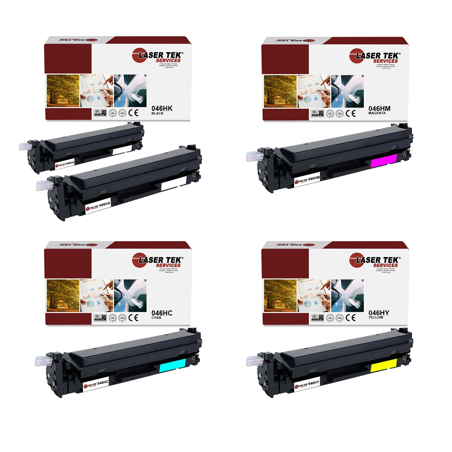 5Pk LTS 046H BCMY HY Compatible for Canon ImageCLASS MF731Cdw, LBP654Cdw Toner