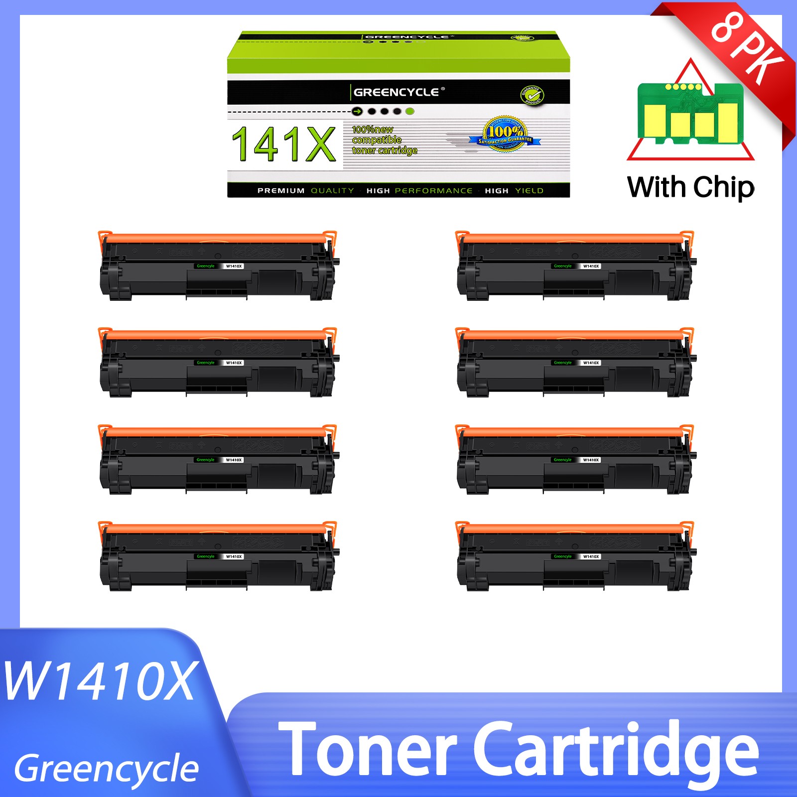 8PK NEW Chip Toner Cartridge Replacement For HP 1410X with M110w MFP M139w M140w