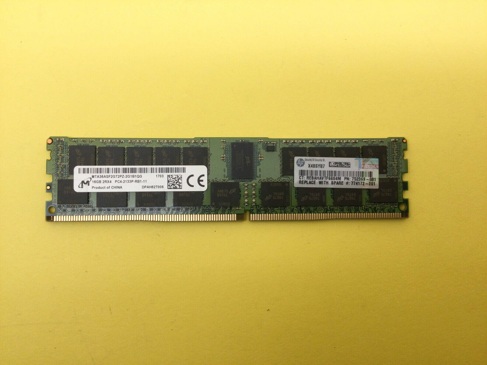 752369-081 HP 16GB (1X16GB) 2RX4 PC4-2133P DDR4 Server Memory 726719-B21
