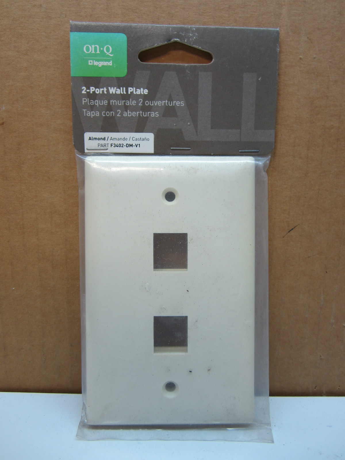 (8pack) On-Q Legrand 2-Port Almond Ivory Keystone Jack Wall Plate F3402-DM-V1