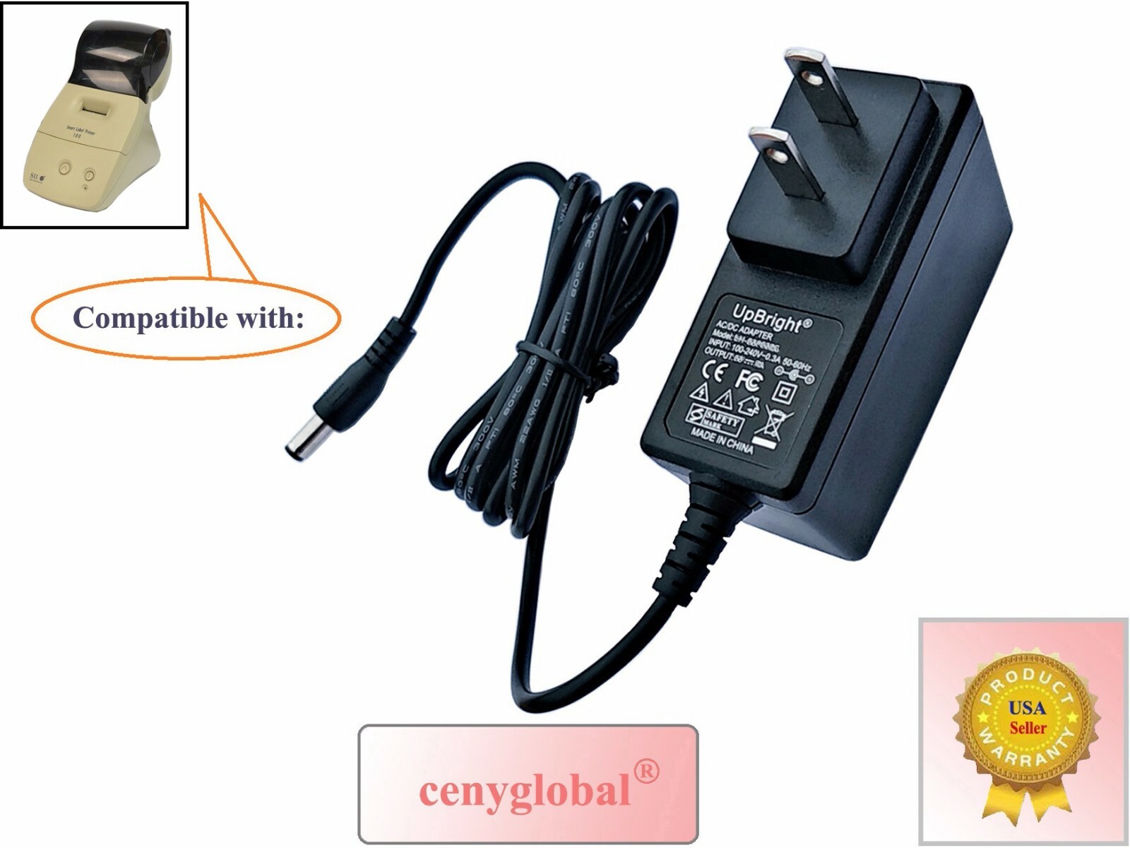 AC Power Adapter For SII Seiko SLP-100 SLP410 SLP420 SLP440 Smart Label Printer