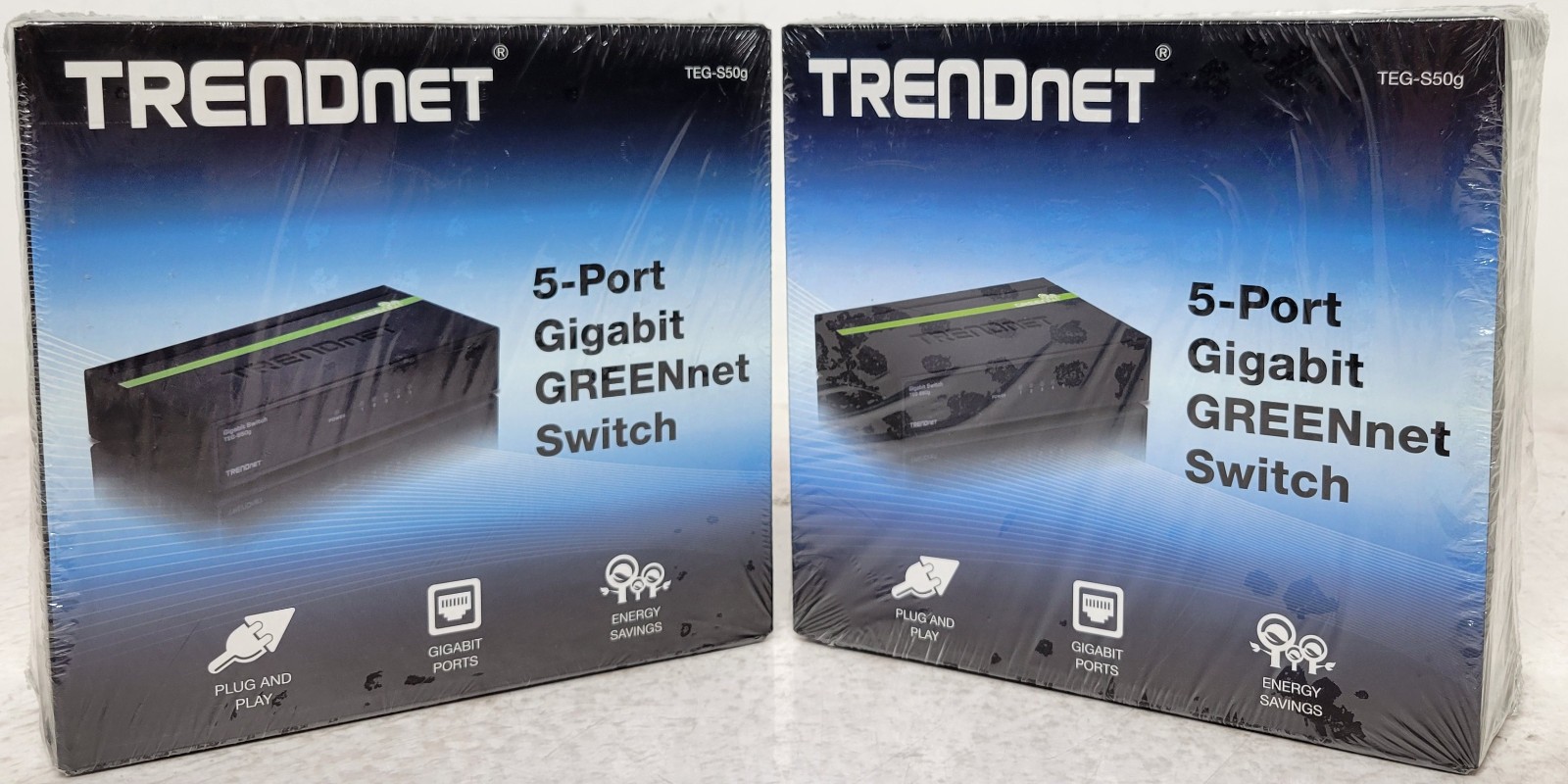 Lot of 2x BRAND NEW  Trendnet 5-Port Gigabit GREENnet Switch TEG-S50g