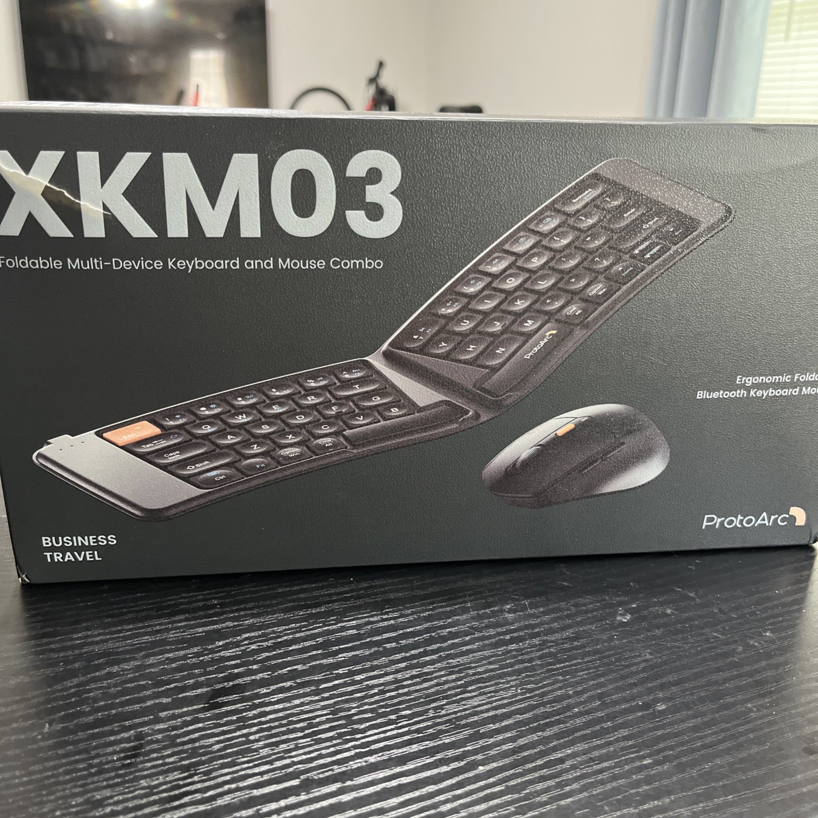 ProtoArc Foldable Keyboard & Mouse, XKM03 Folding Bluetooth Computer Keyboard