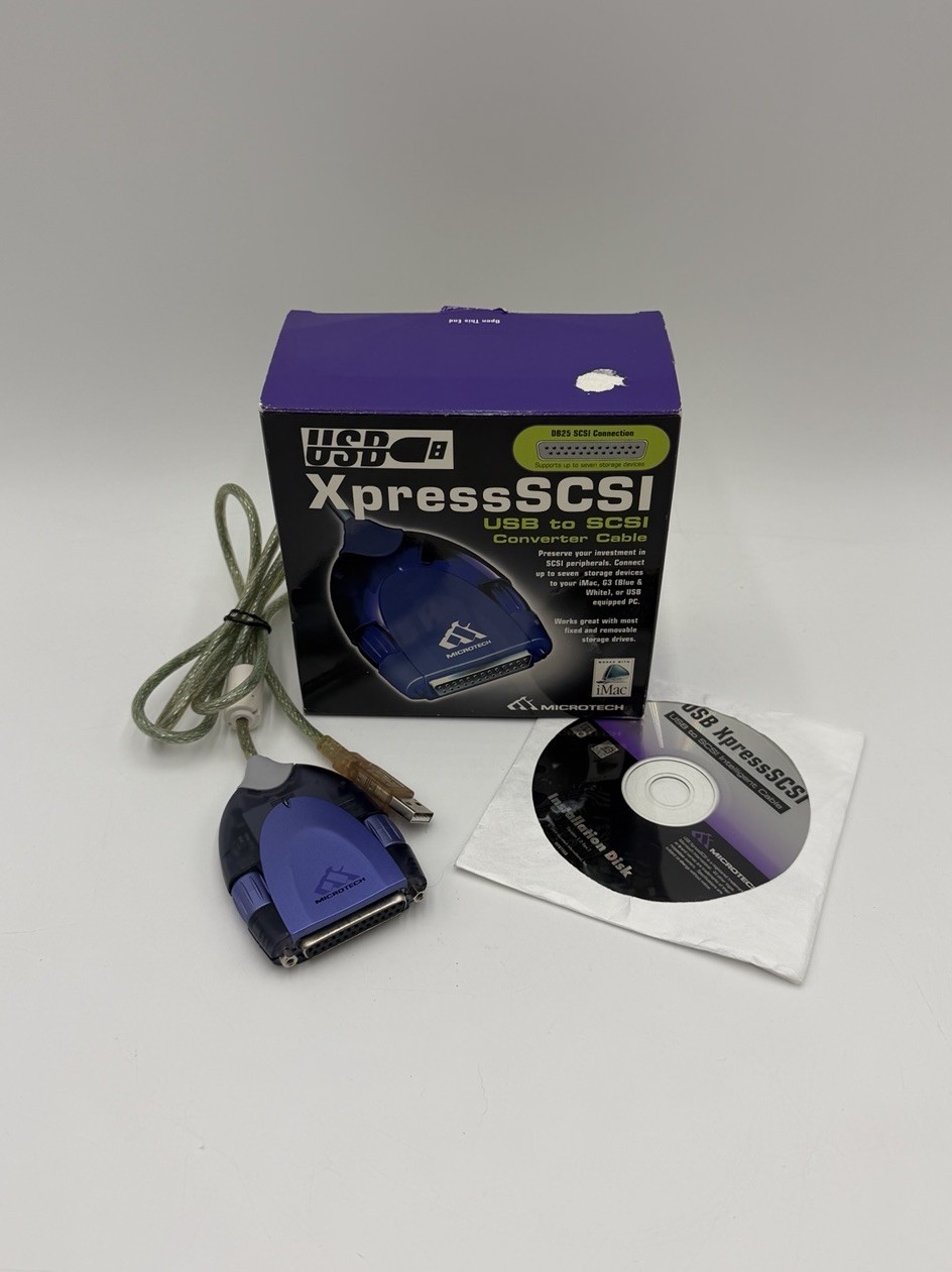 Microtech XpressSCSI USB-SCSI-DB25 USB to SCSI Converter Adapter Cable Boxed