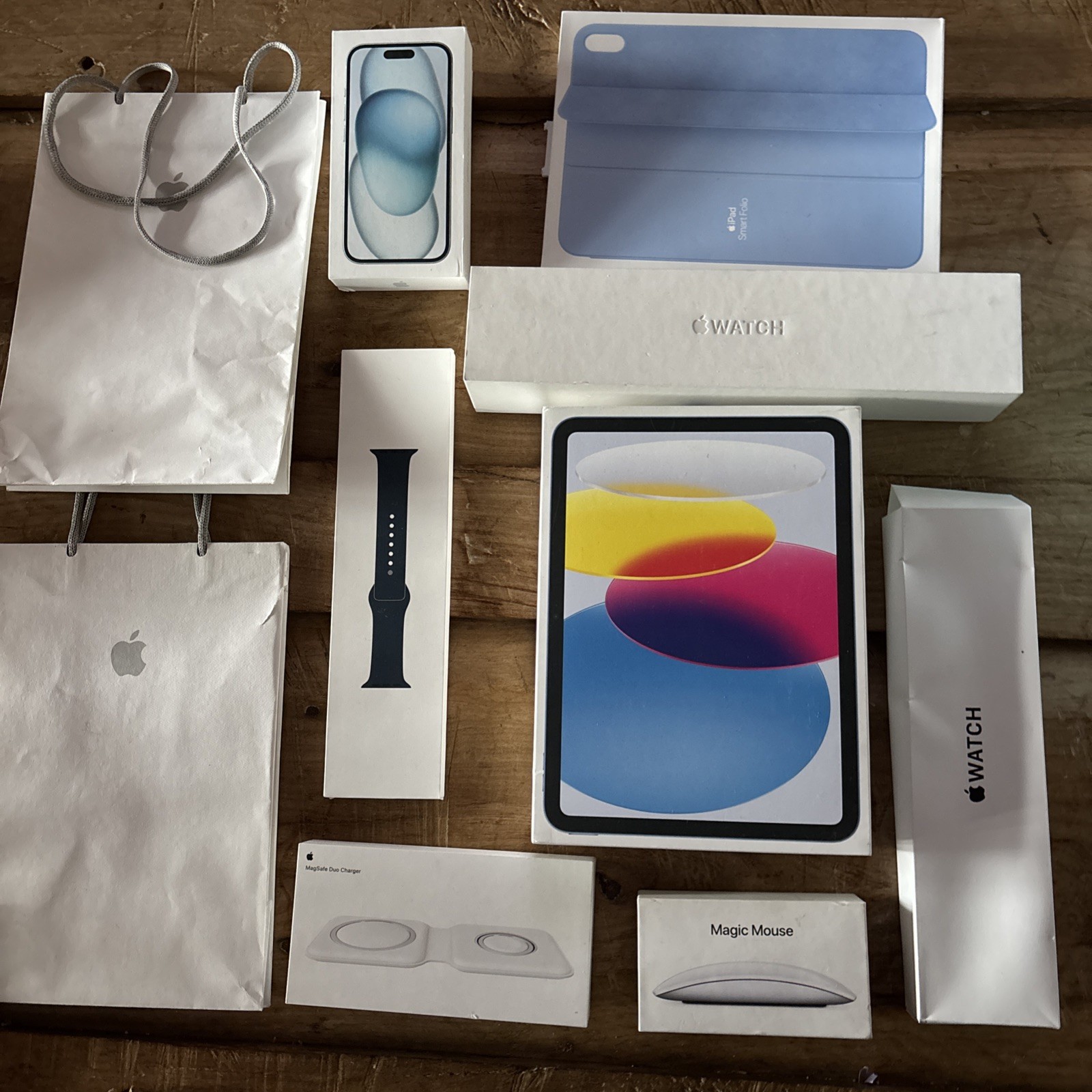 Apple Empty Boxes - Lot of 8 + 2 Bags - Boxes & Bags only