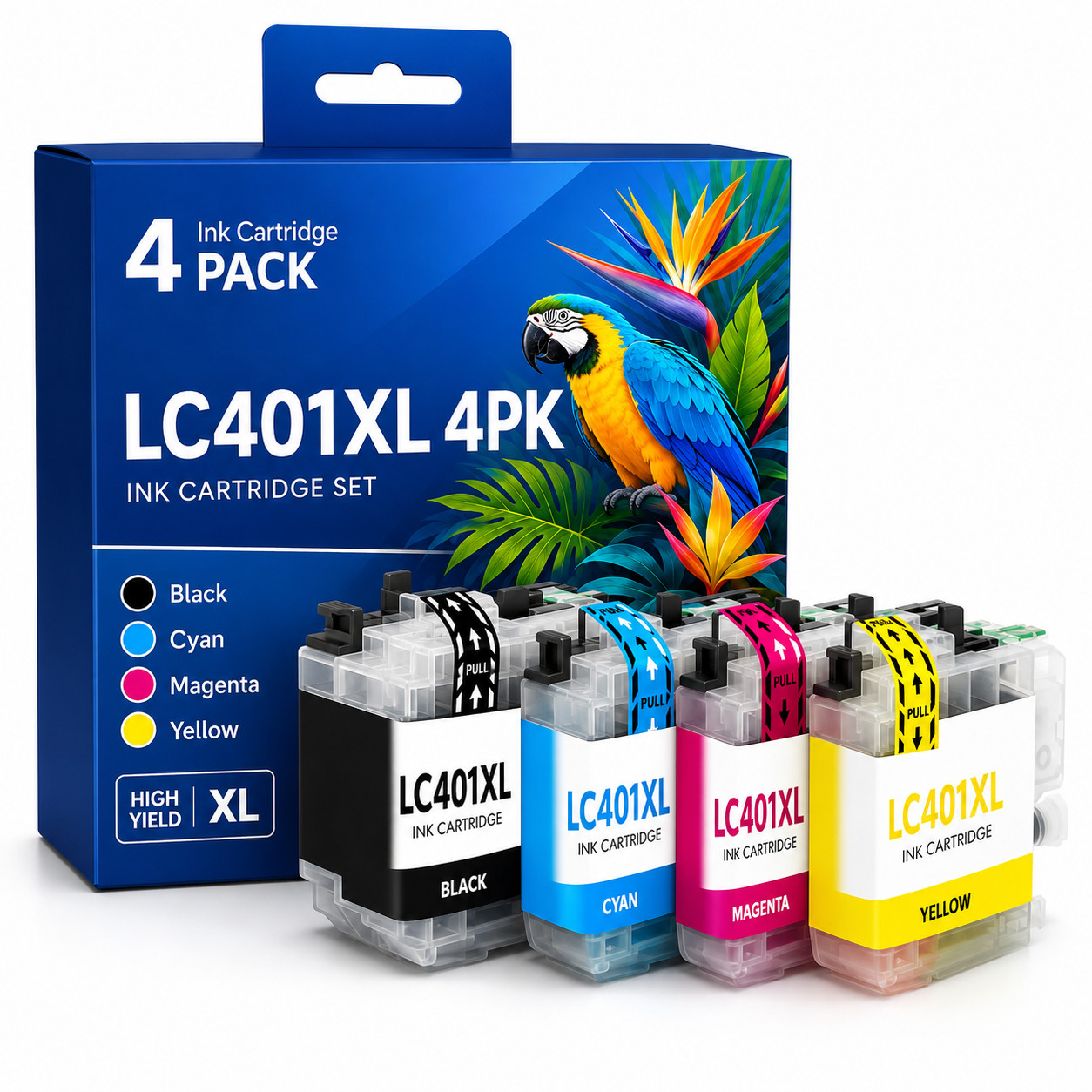 LC401XL4PK Ink Cartridges Compatible for Brother LC401 401XL MFC-J1010DW Printer